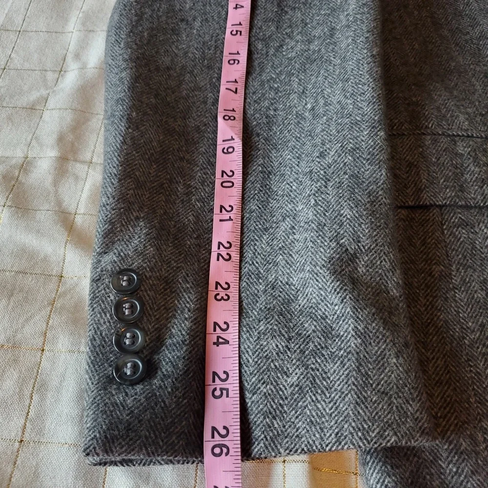 Ruffini Italy Sport Coat 42L Gray Camel Hair Blend Herringbone Blazer‎ Jacket